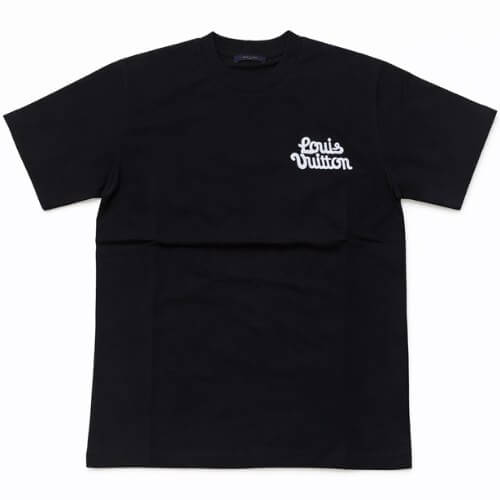 Louis Vuitton Floral LV Logo Cotton T-Shirt Black