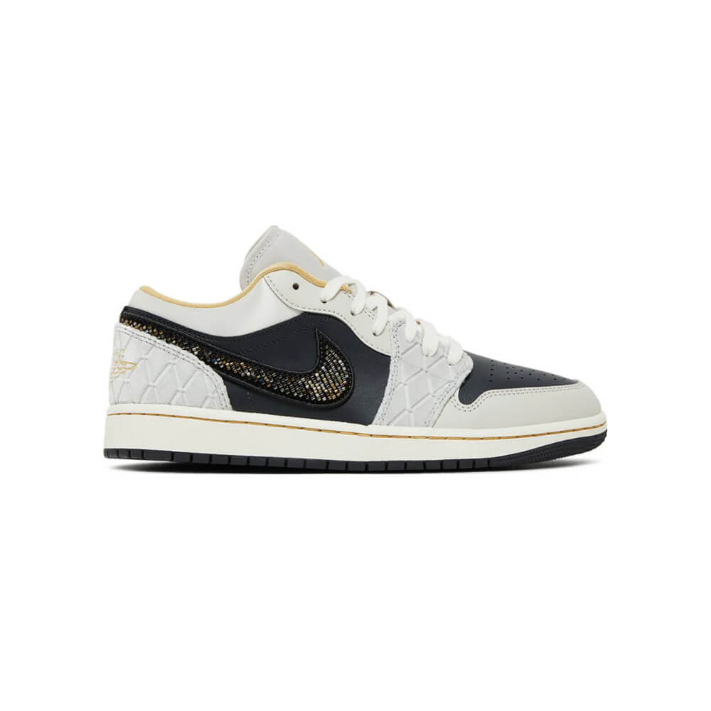 Air Jordan 1 Low SE Beaded Swoosh Black White