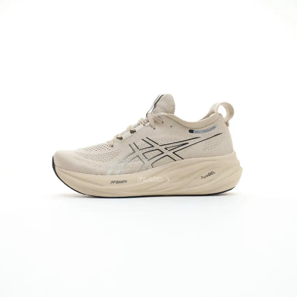 ASICS Gel Nimbus 26 Beige Black Feather Sneakers