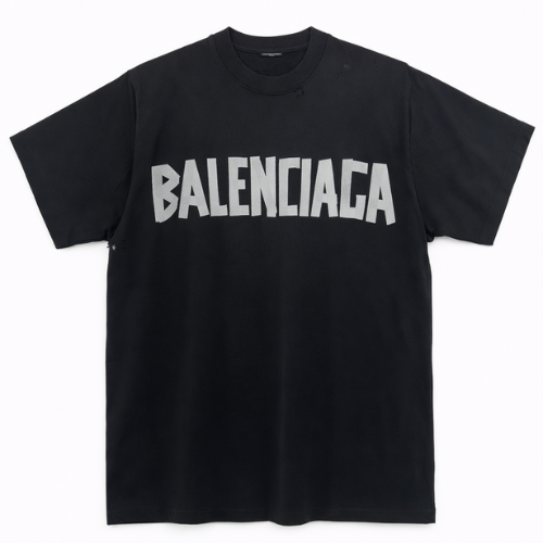 Balenciaga Logo Cotton T-Shirt Black