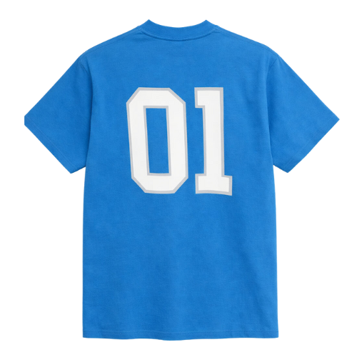 Balenciaga Oversized Logo Cotton T-Shirt Blue