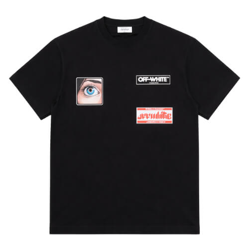 Off-White Graphic Patch Cotton T-Shirt Black