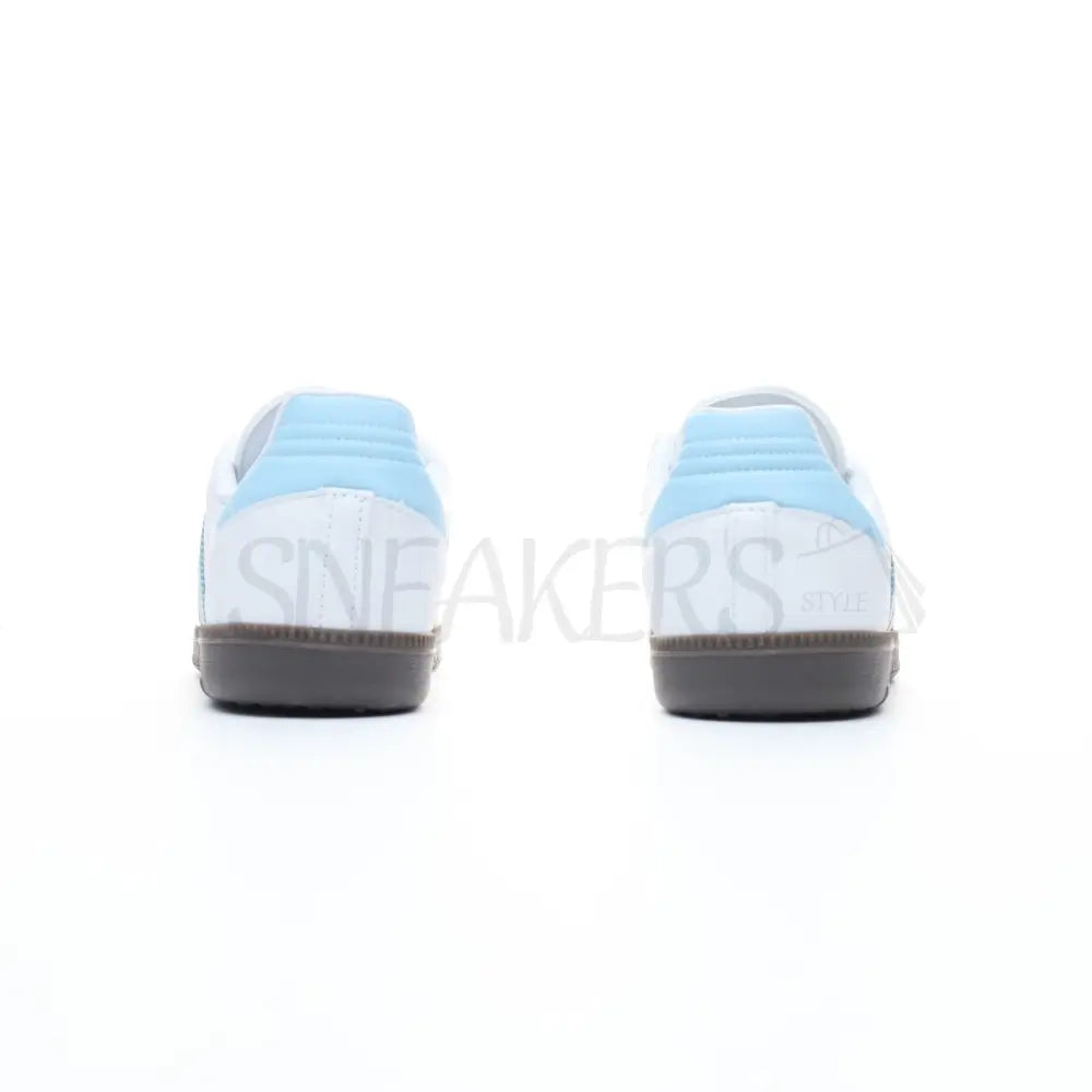 Adidas Samba White and Sky Blue