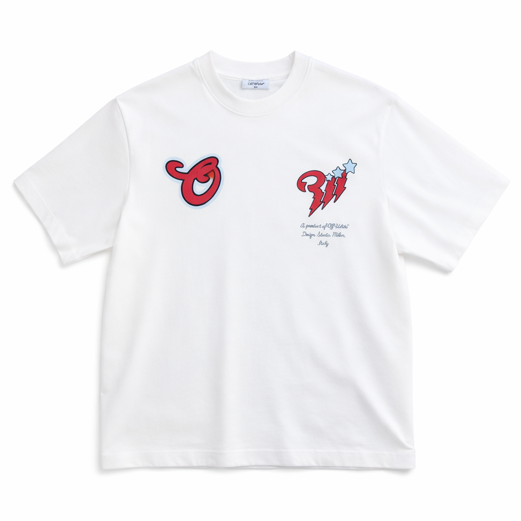 Off-White Oversized Scorpio Skate Cotton T-Shirt White