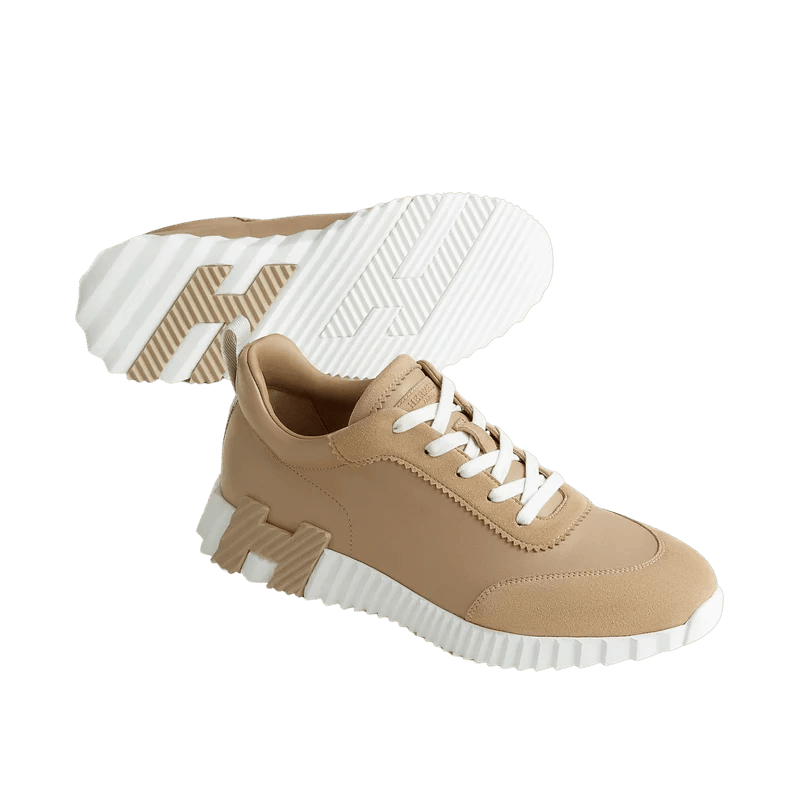 Hermès Trail Leather Sneakers Beige Blanc