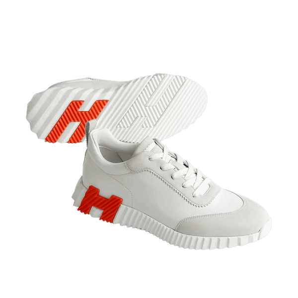 Hermès Trail Leather Sneakers White Orange H