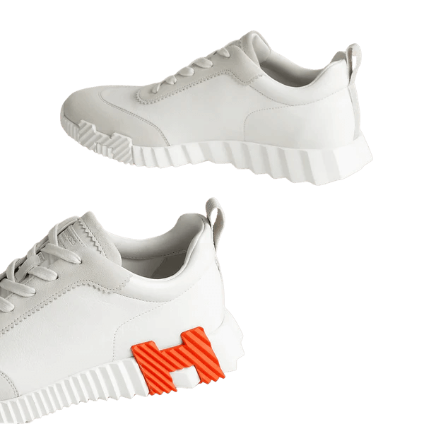 Hermès Trail Leather Sneakers White Orange H
