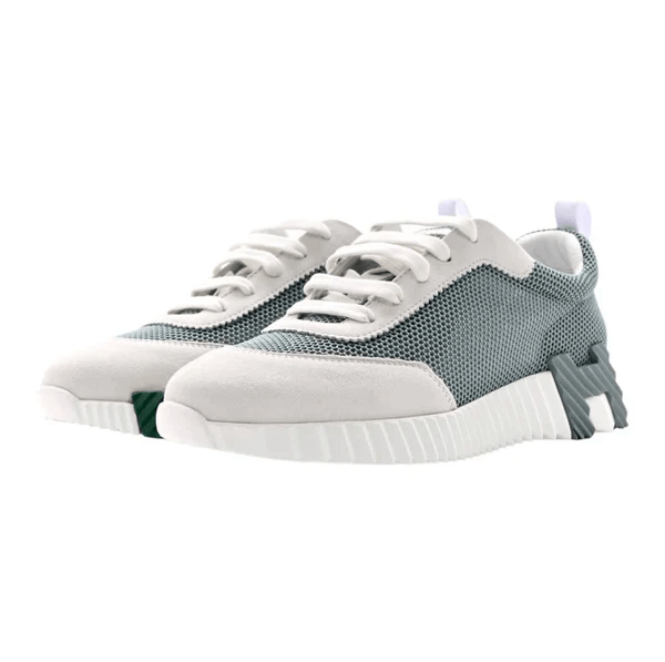 Hermès Trail Knit Sneakers White Sage Green